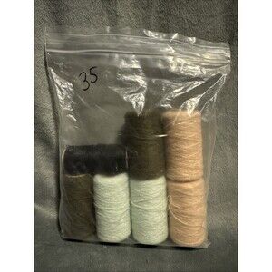 Vintage 80s 7 pc Punch Embroidery Thread Clarke's Mixed Colors Bag 35